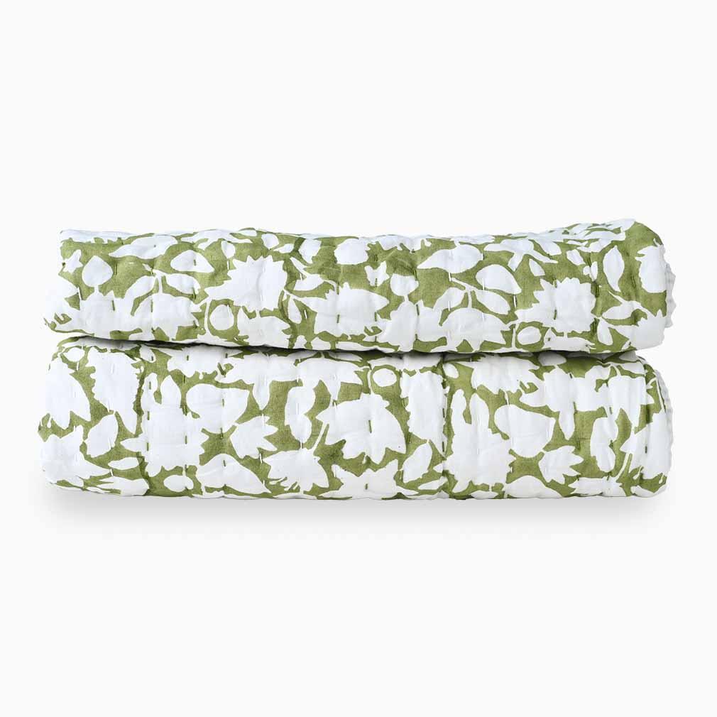 Larkspur Hand Block Printed Quilt Quilts