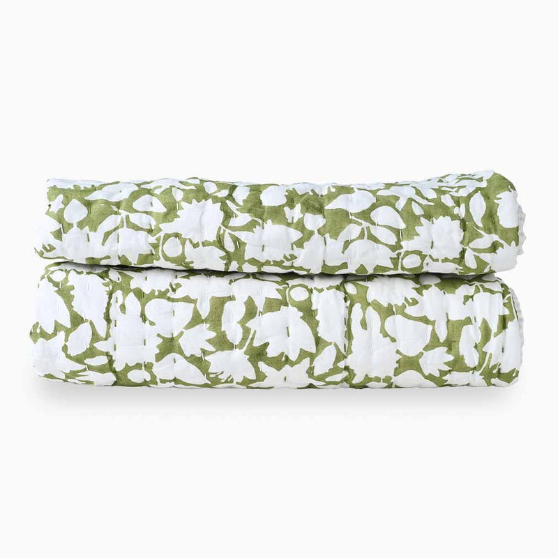 Larkspur Hand Block Printed Quilt Quilts