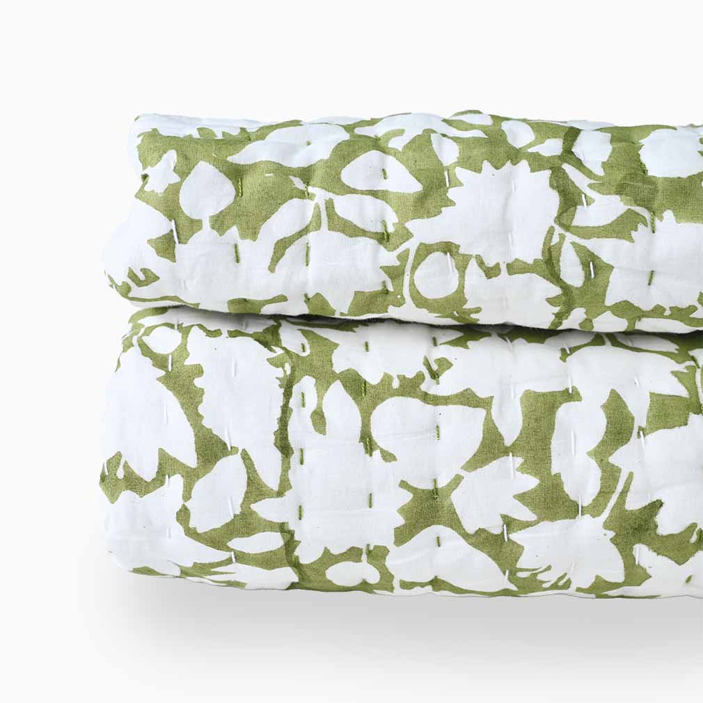 Larkspur Hand Block Printed Quilt