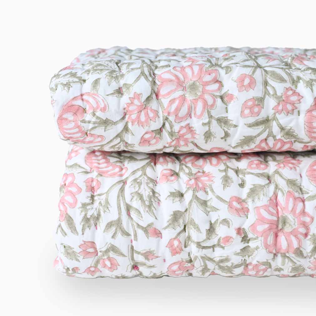 Yarrow Hand Block Printed Quilt