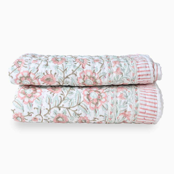 Foxglove Hand Block Printed Quilt