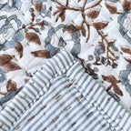 Wisteria Hand Block Printed Quilt Quilts