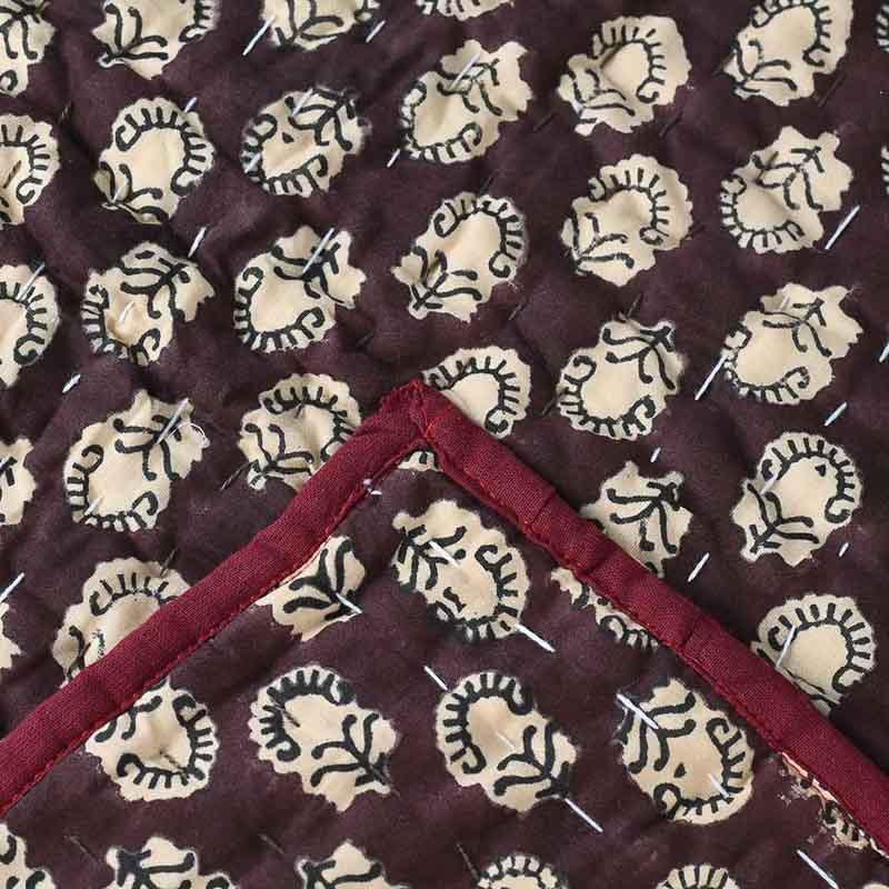 Bluebell Hand Block Printed Quilt Quilts