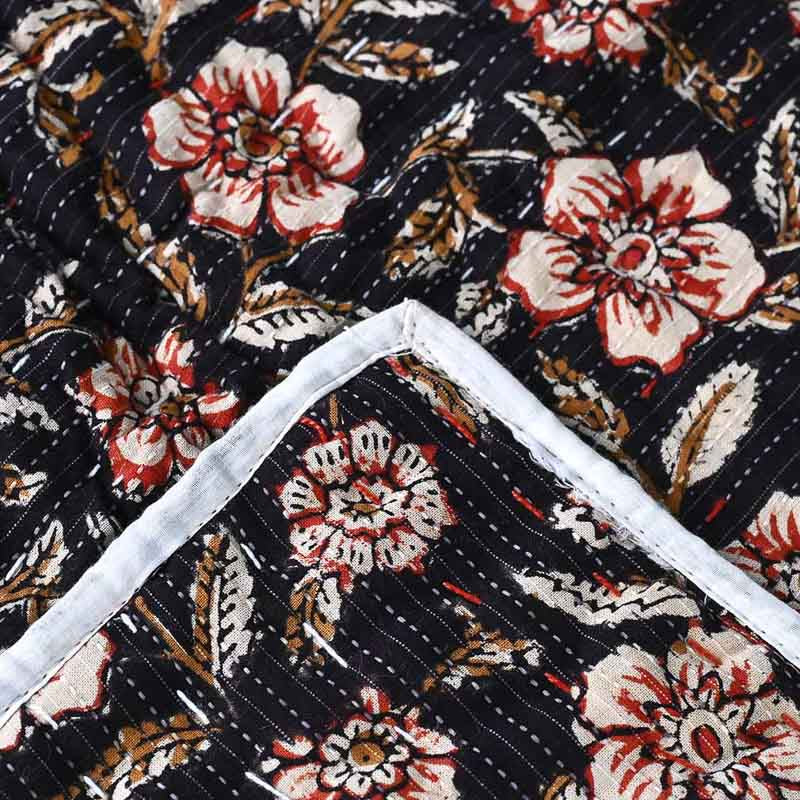 Daffodil Hand Block Printed Quilt Quilts