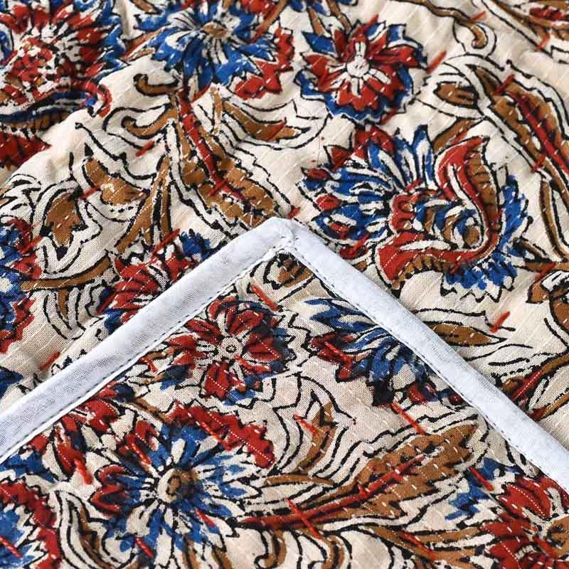 Snapdragon Hand Block Printed Quilt Quilts