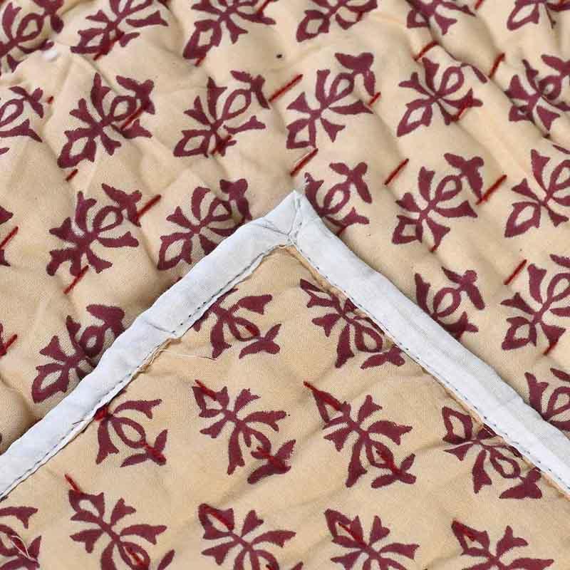 Hydrangea Hand Block Printed Quilt Quilts