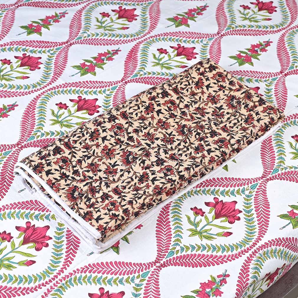 Heather Hand Block Printed Quilt Quilts