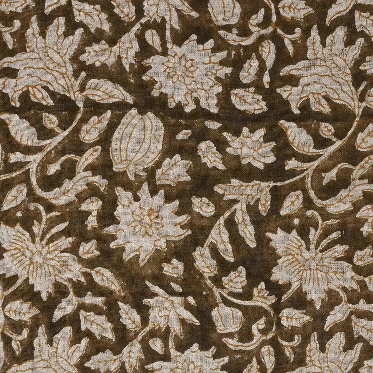 Caleb Hand Block Printed Linen Fabric