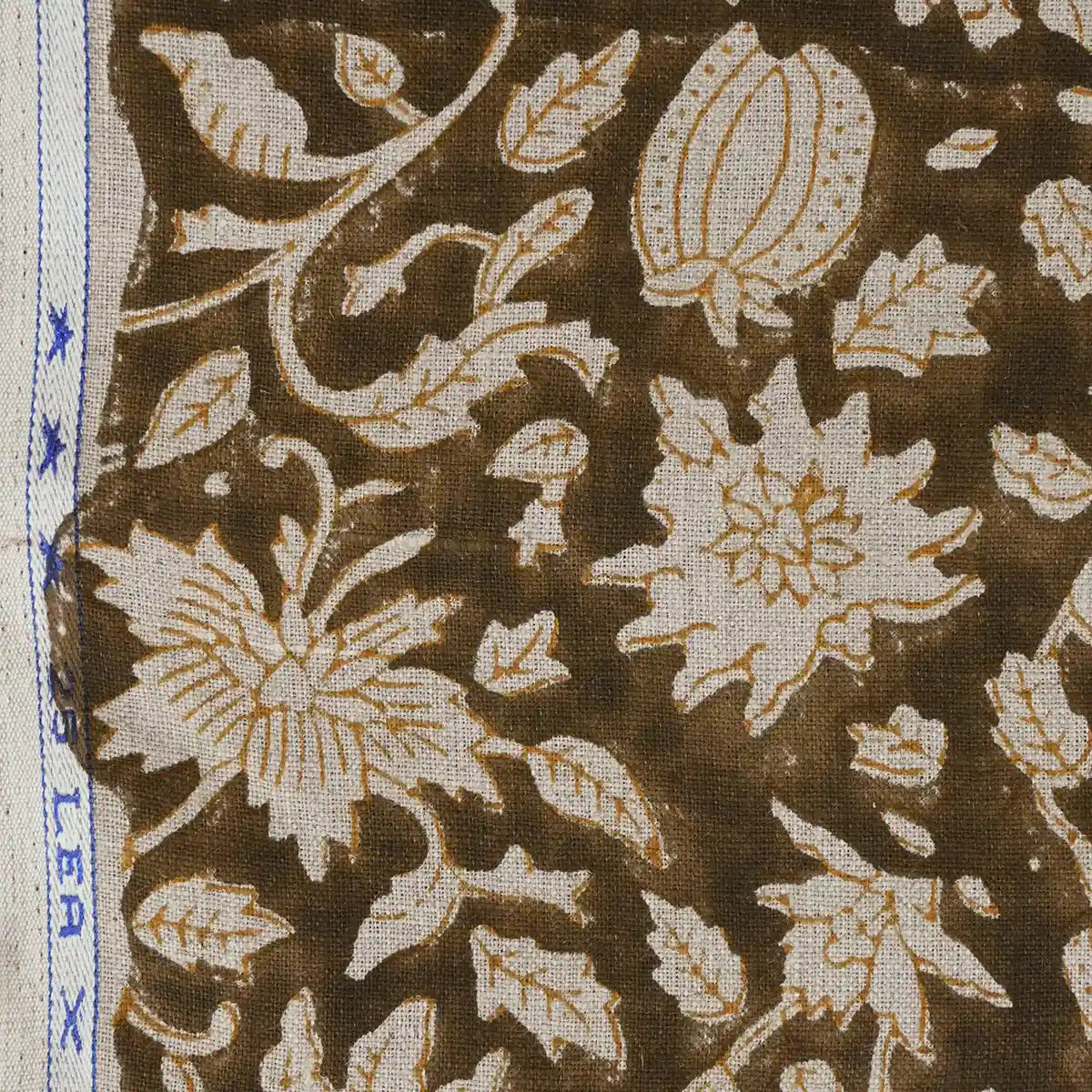 Caleb Hand Block Printed Linen Fabric