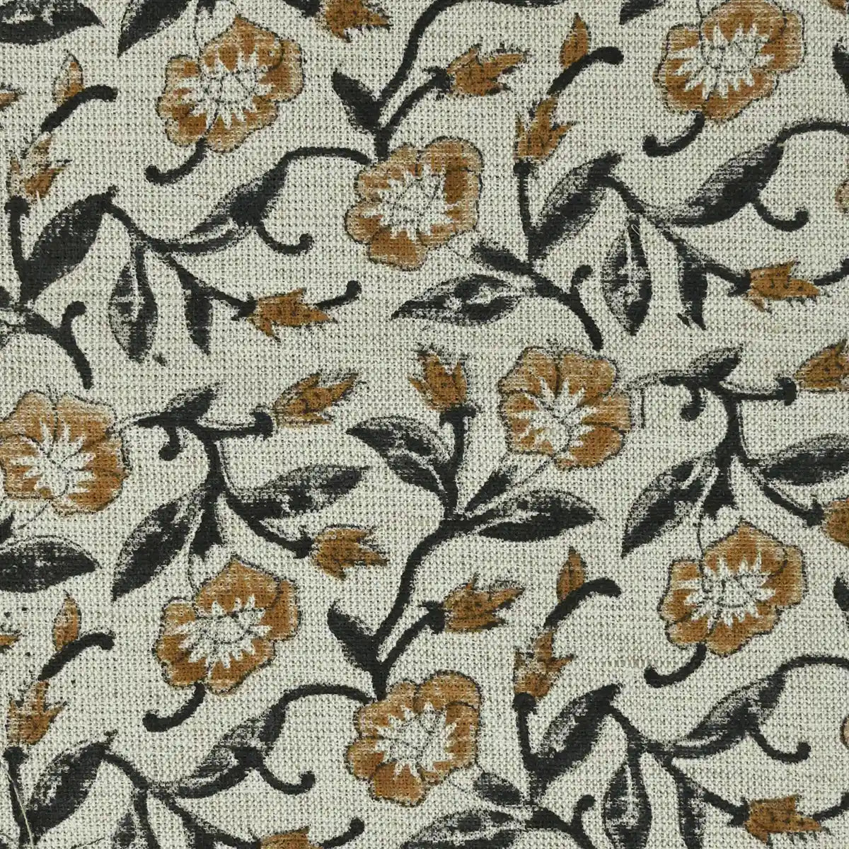 Ingrid Block Print Handloom Linen Fabric