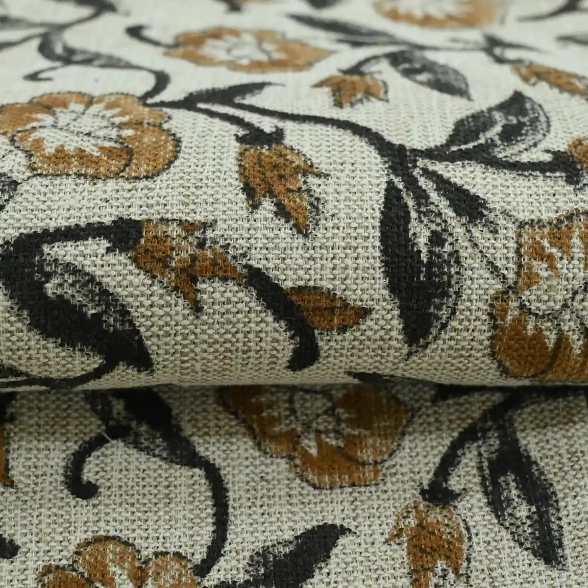 Ingrid Block Print Handloom Linen Fabric