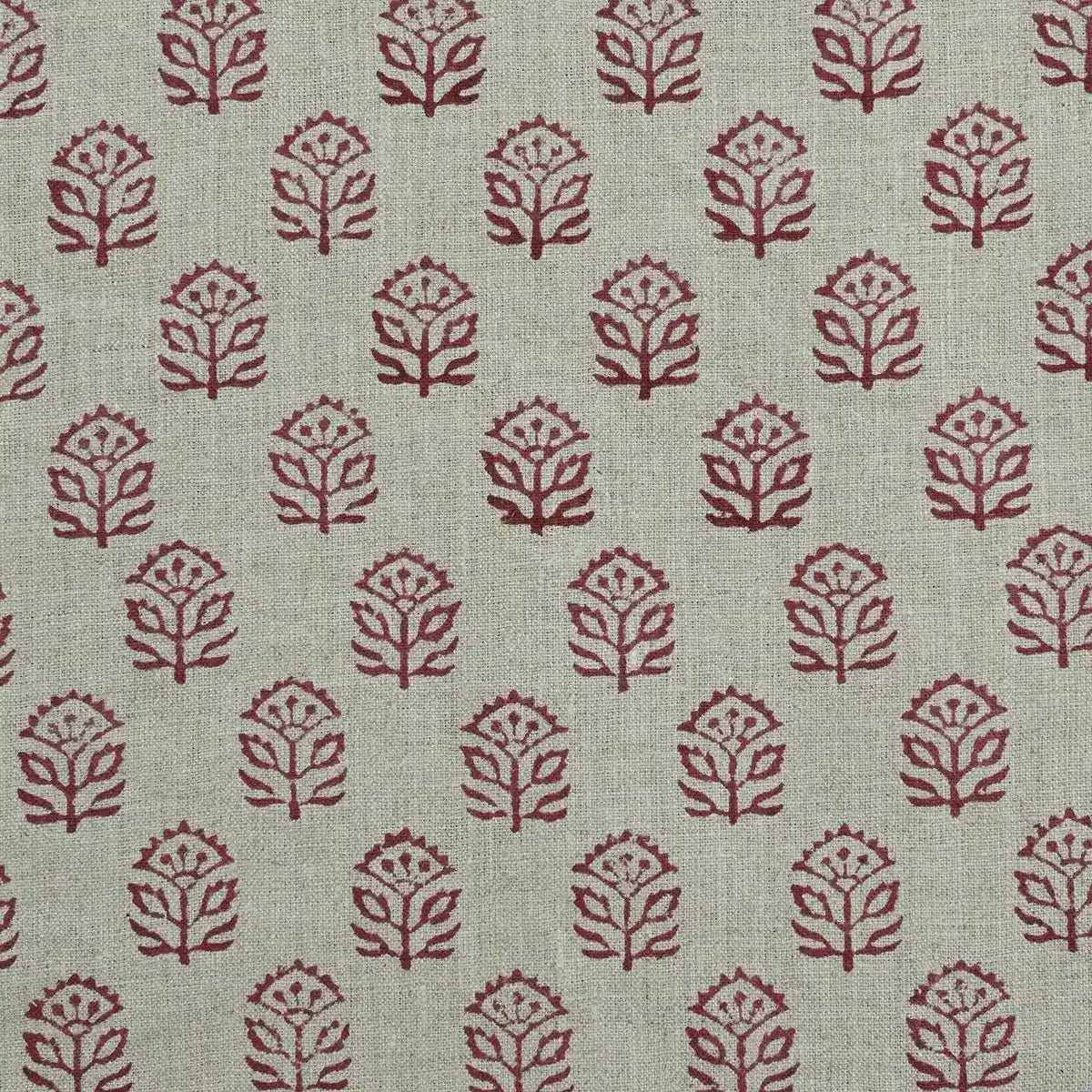 Garland Indian Hand Block Print Linen Fabric