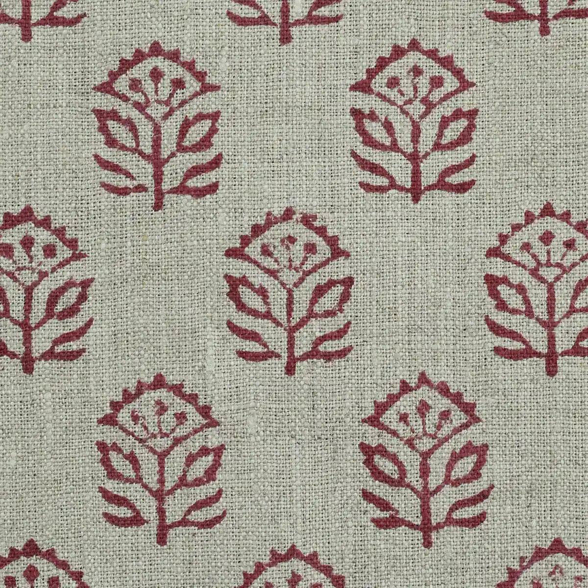 Garland Indian Hand Block Print Linen Fabric