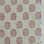 Garland Indian Hand Block Print Linen Fabric