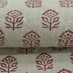Garland Indian Hand Block Print Linen Fabric