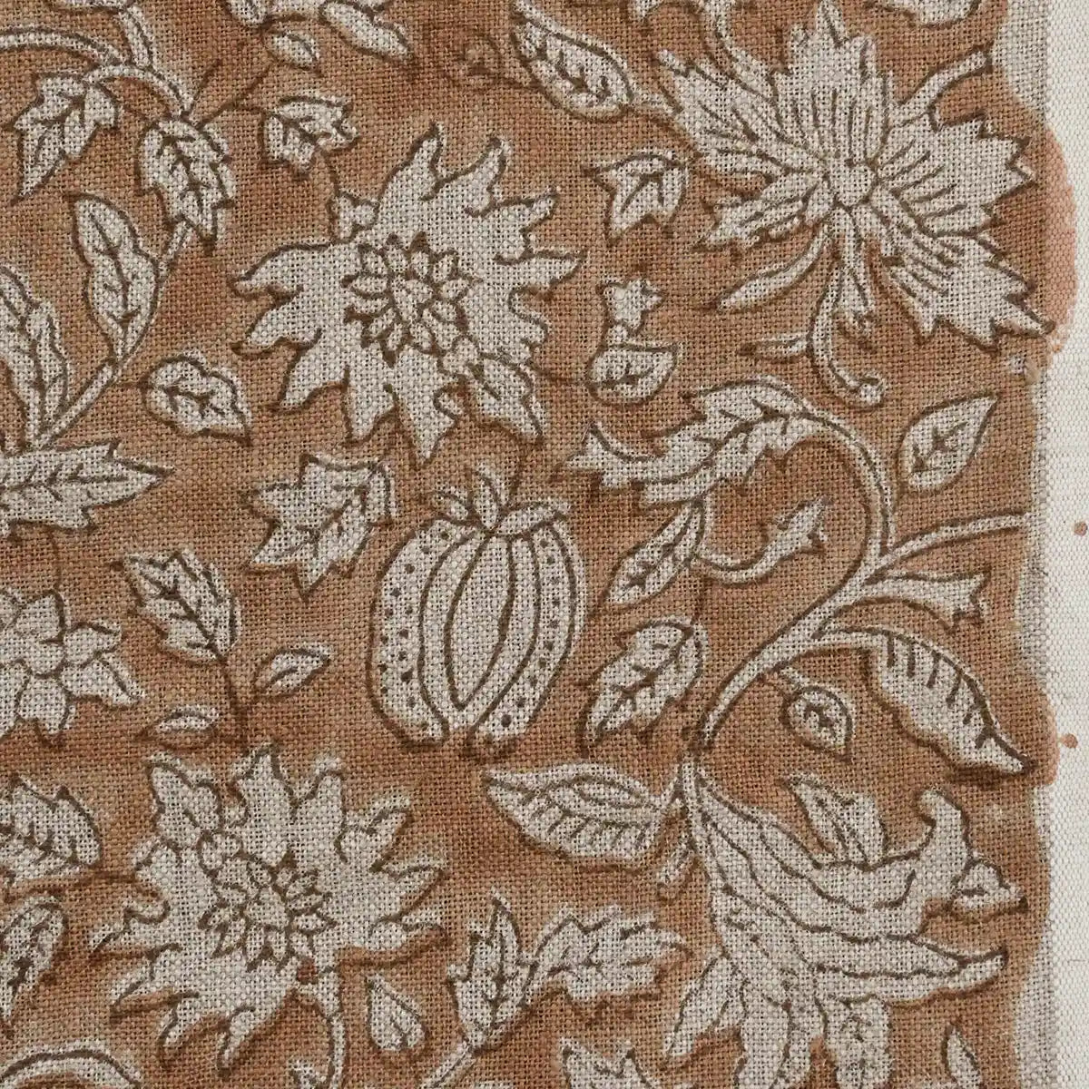 Caleb Hand Block Printed Linen Fabric
