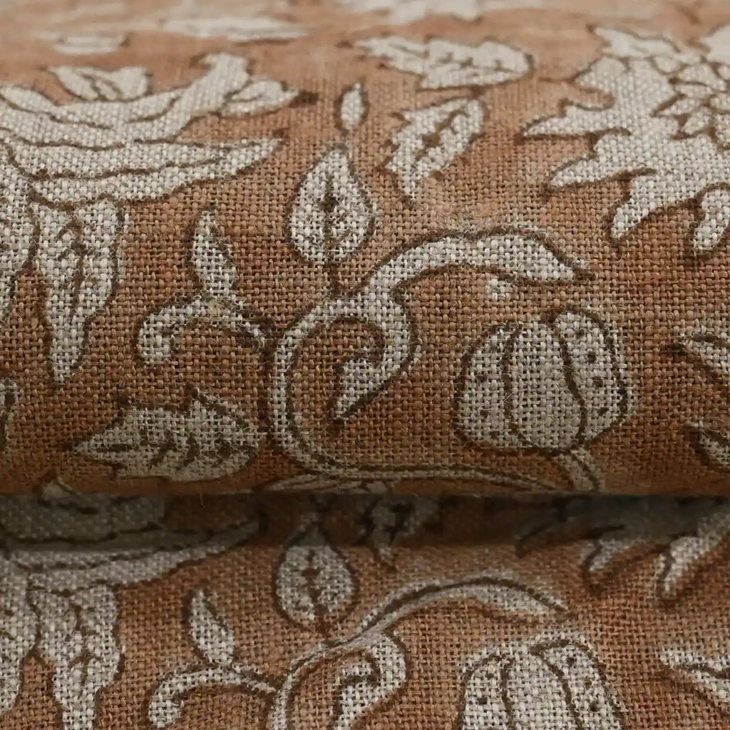Caleb Hand Block Printed Linen Fabric