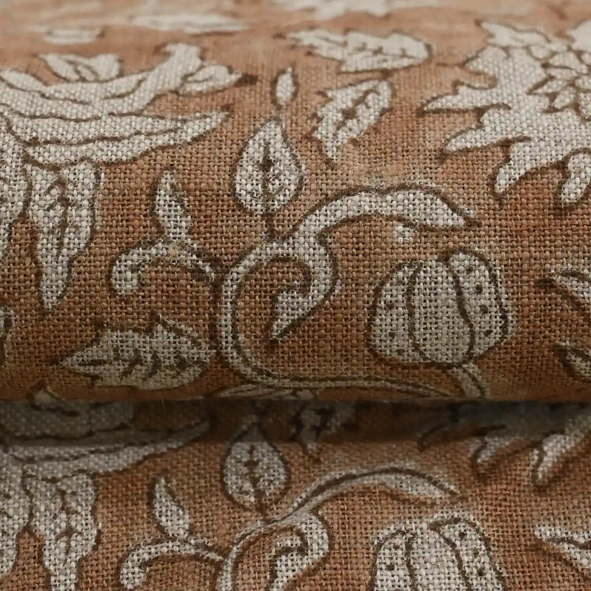 Caleb Hand Block Printed Linen Fabric