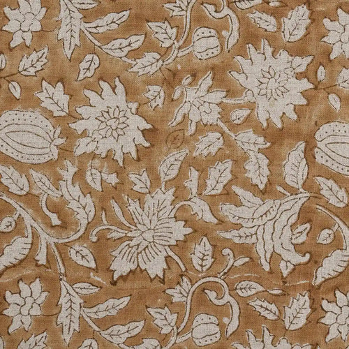 Adrian Hand Block Printed Linen Fabric Swatch fabric swatch