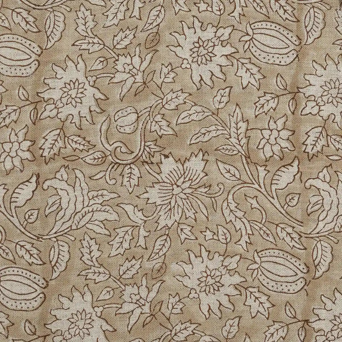 Caleb Hand Block Printed Linen Fabric