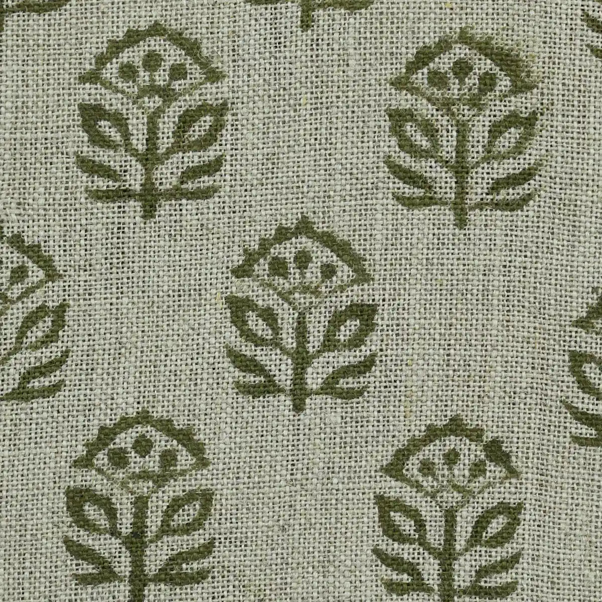 Garland Indian Hand Block Print Linen Fabric