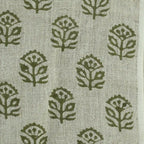 Garland Indian Hand Block Print Linen Fabric