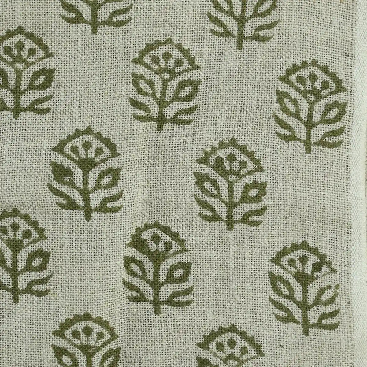 Garland Indian Hand Block Print Linen Fabric