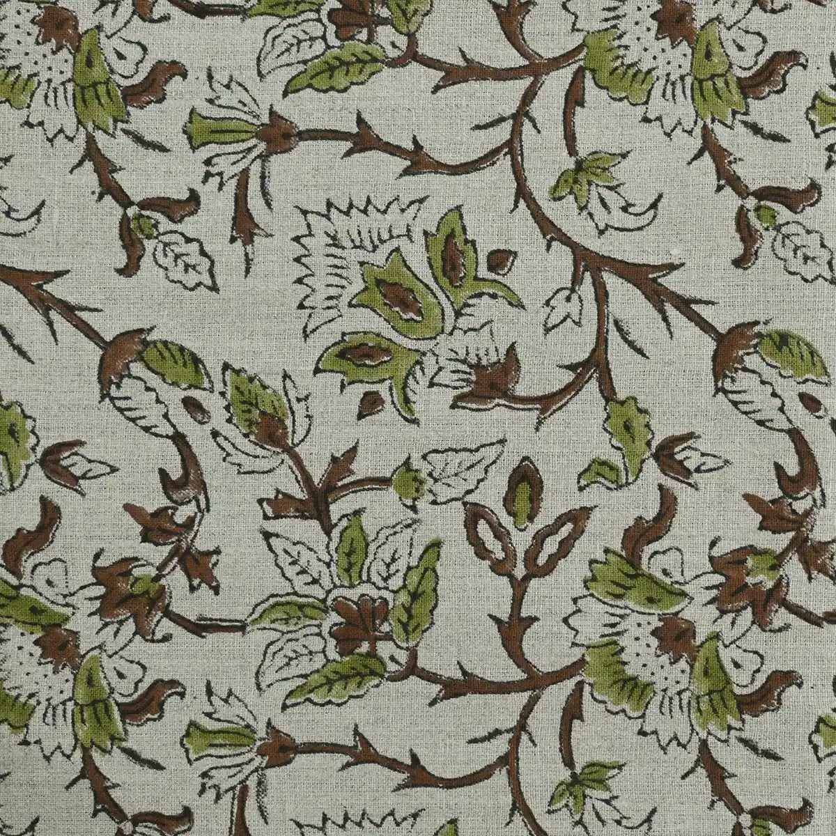 Elisa Block Print Upholstery Linen Fabric