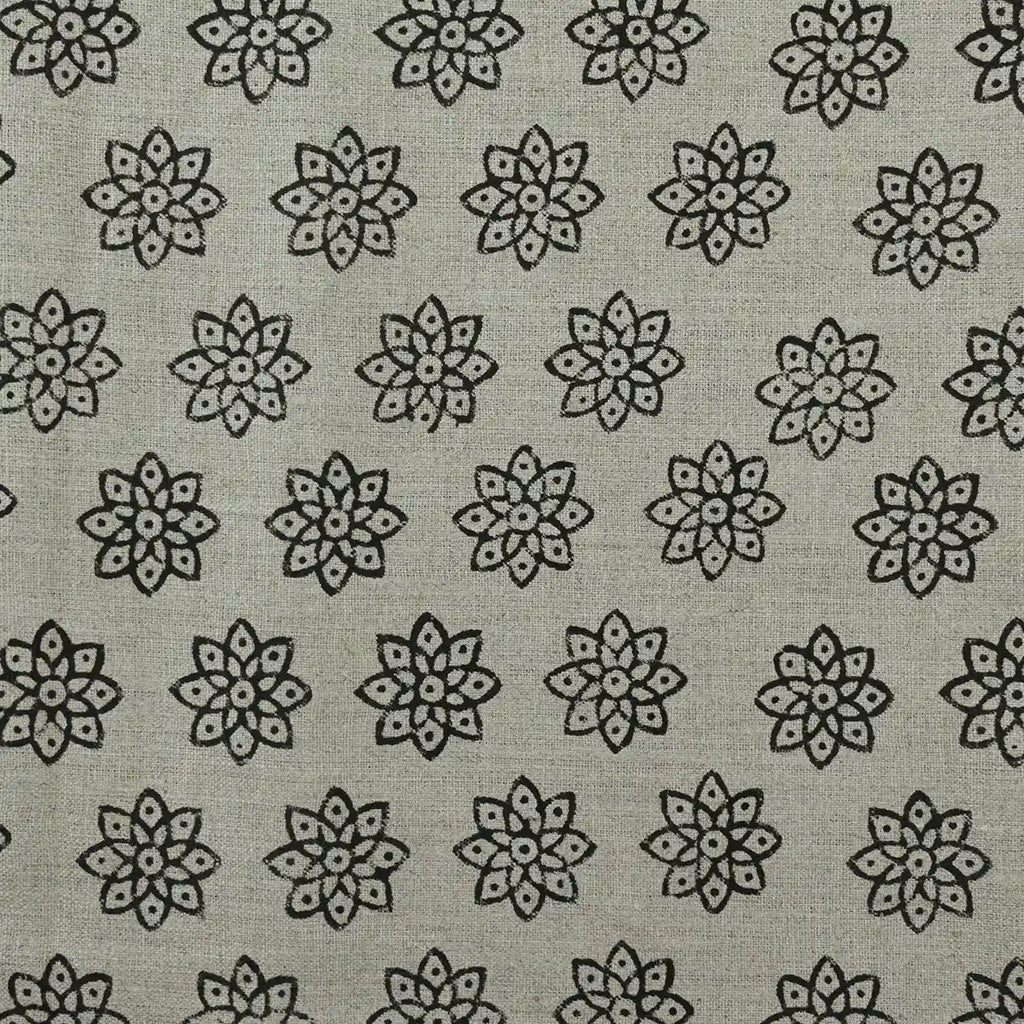 Toby Hand Block Printed Upholstery Linen Fabric