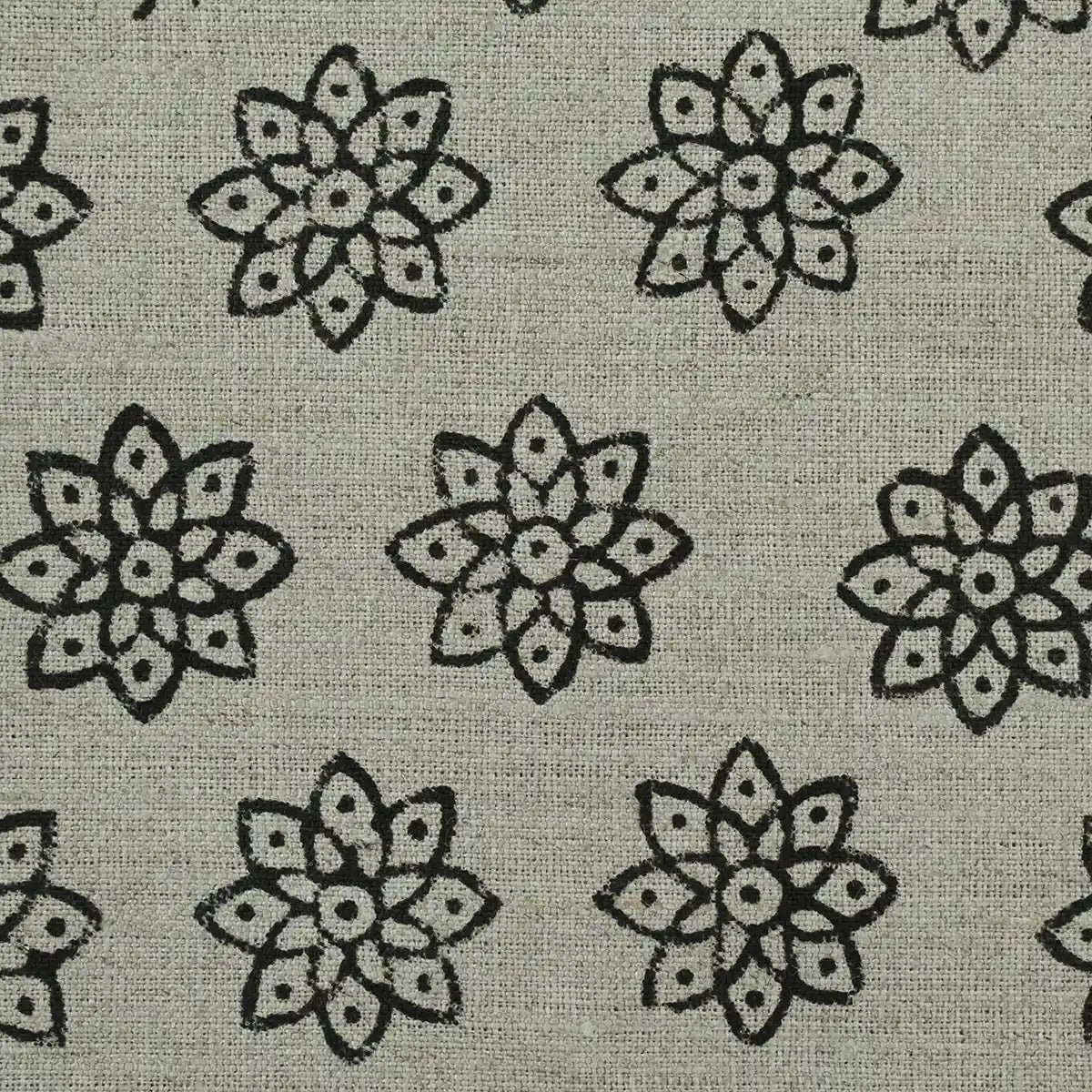 Toby Hand Block Printed Upholstery Linen Fabric