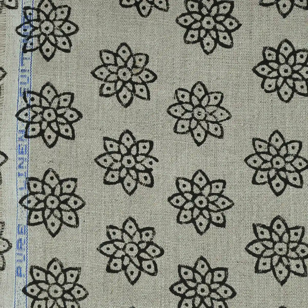 Toby Hand Block Printed Upholstery Linen Fabric