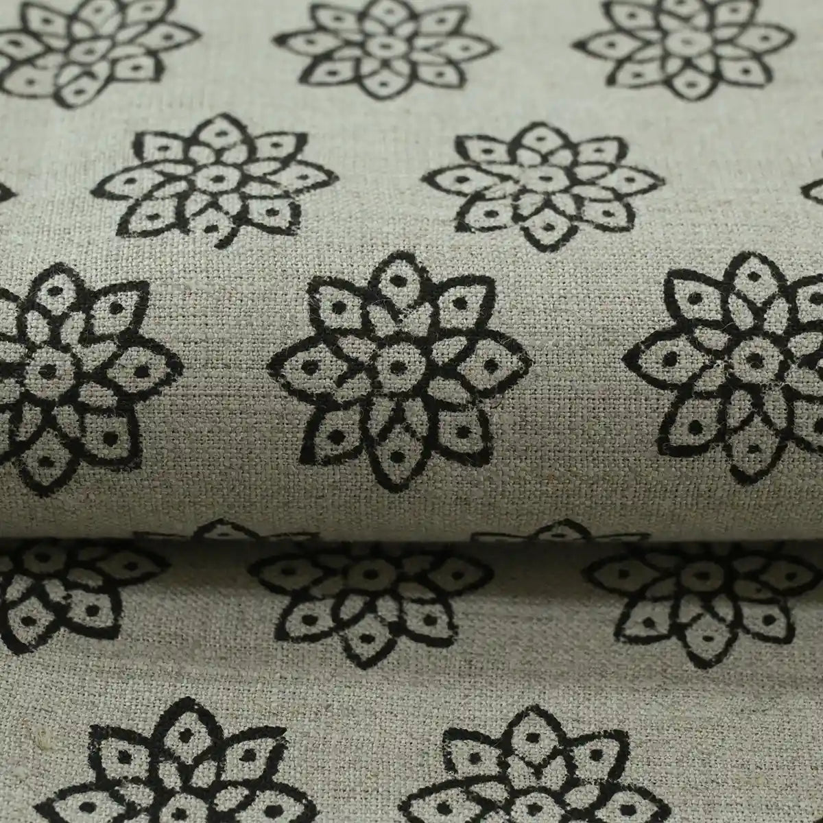 Toby Hand Block Printed Upholstery Linen Fabric