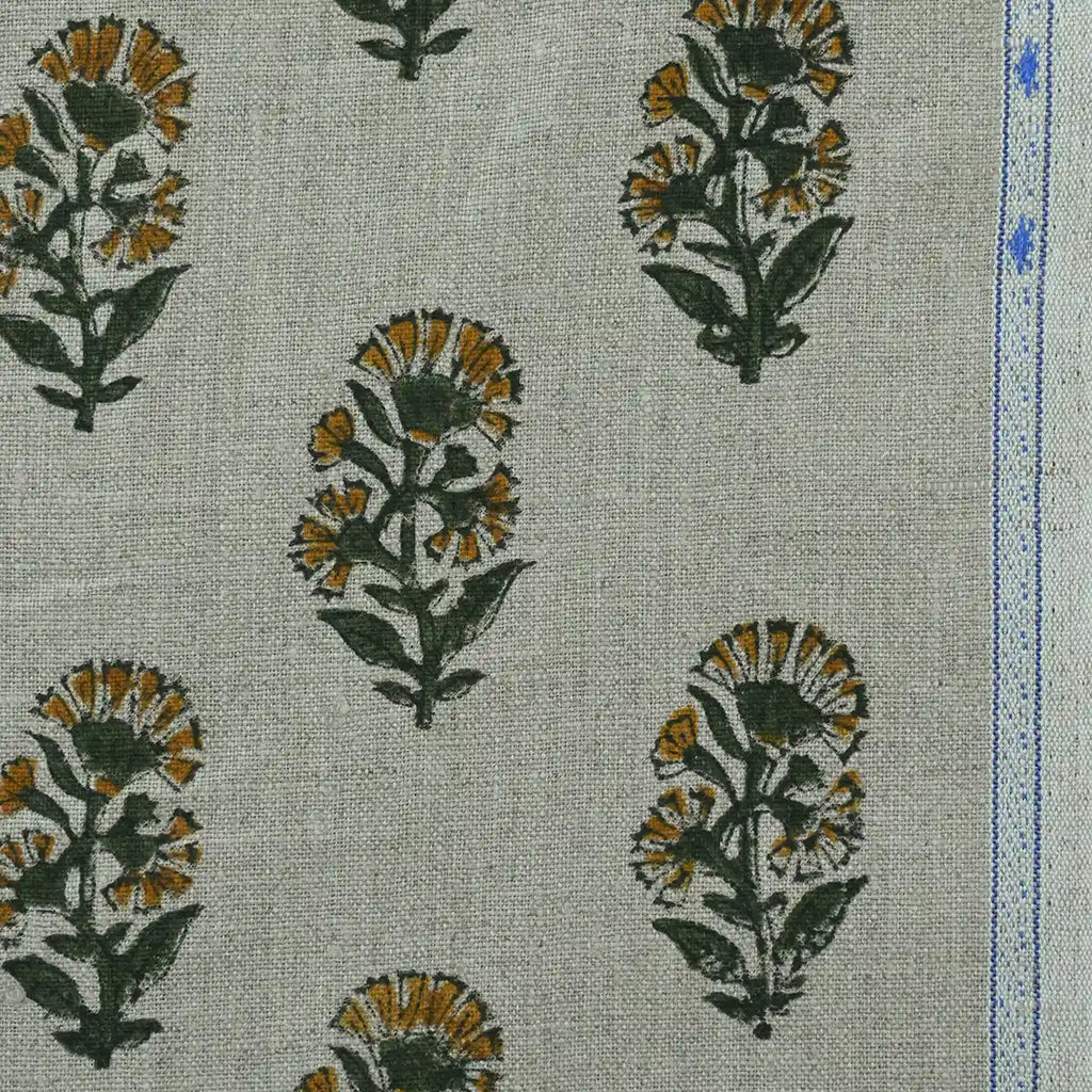 Thorian Block Printed Handloom Linen