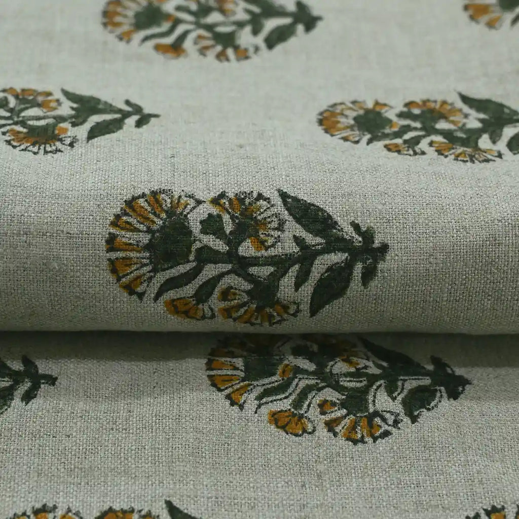 Thorian Block Printed Handloom Linen
