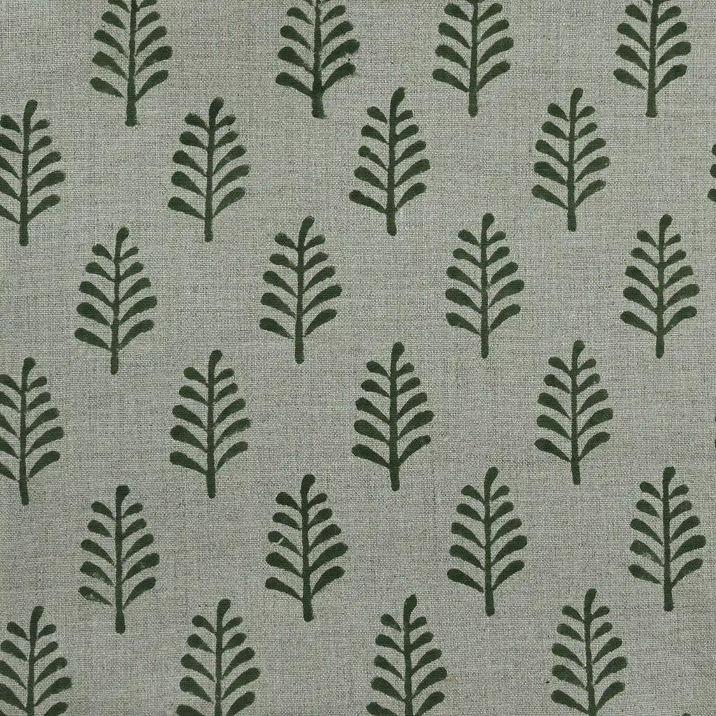 Diane Hand Block Printed Linen Fabric For Upholstery