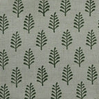 Diane Hand Block Printed Linen Fabric For Upholstery