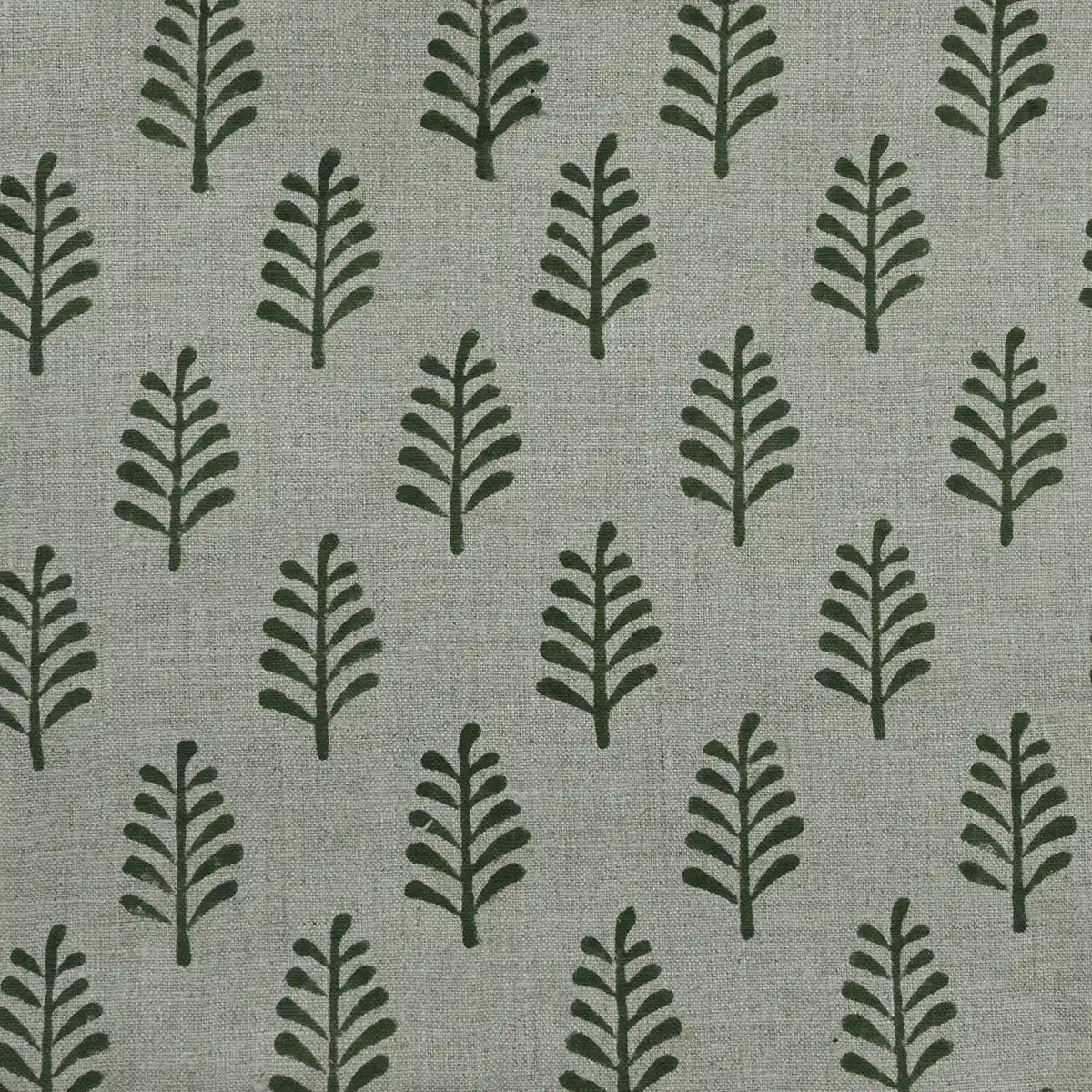 Diane Hand Block Printed Linen Fabric For Upholstery