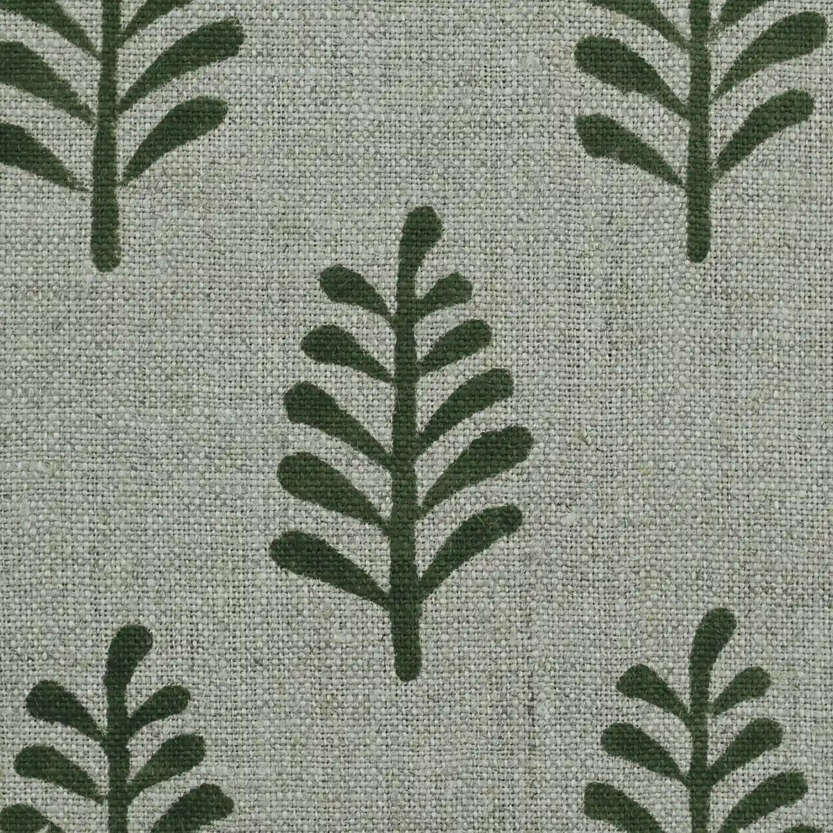 Diane Hand Block Printed Linen Fabric For Upholstery
