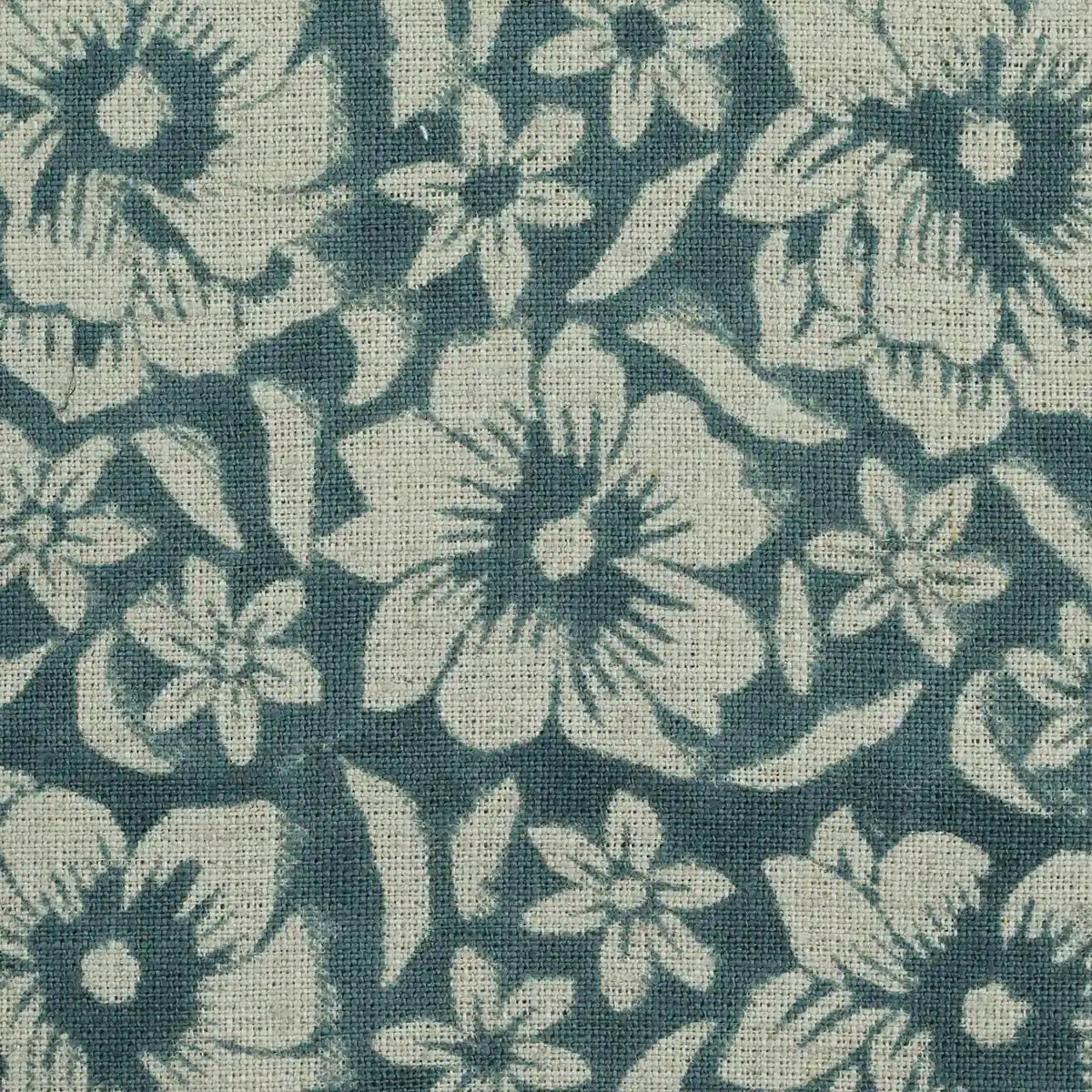 ZAFFRA Hand Block Print Designer Linen Fabric For Upholstery, Curtains