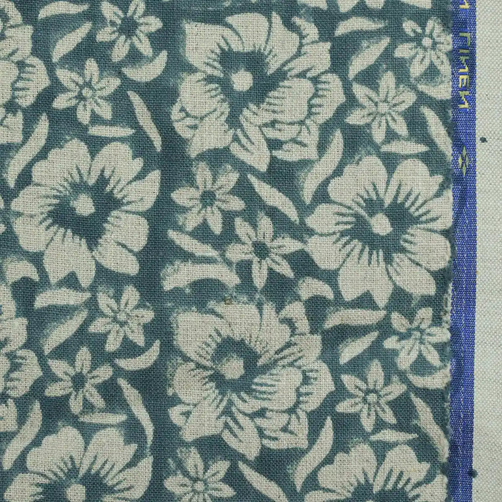ZAFFRA Hand Block Print Designer Linen Fabric For Upholstery, Curtains