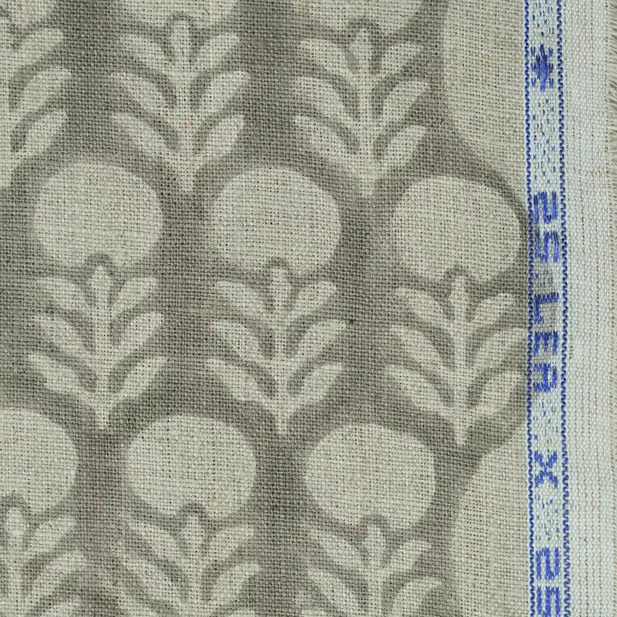 Edison Hand Block Printed Indian Linen Fabric