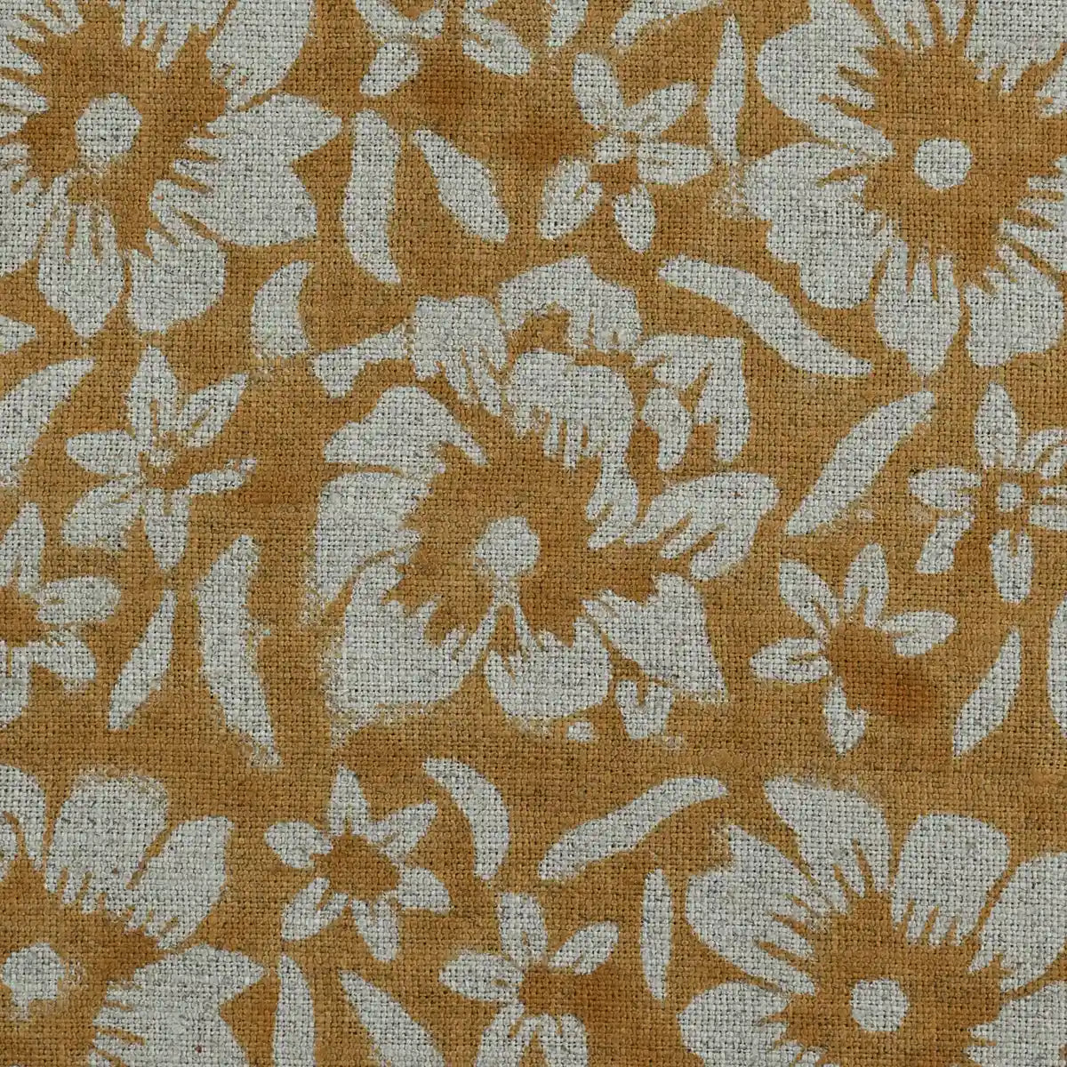 ZAFFRA Hand Block Print Designer Linen Fabric For Upholstery, Curtains