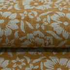 ZAFFRA Hand Block Print Designer Linen Fabric For Upholstery, Curtains