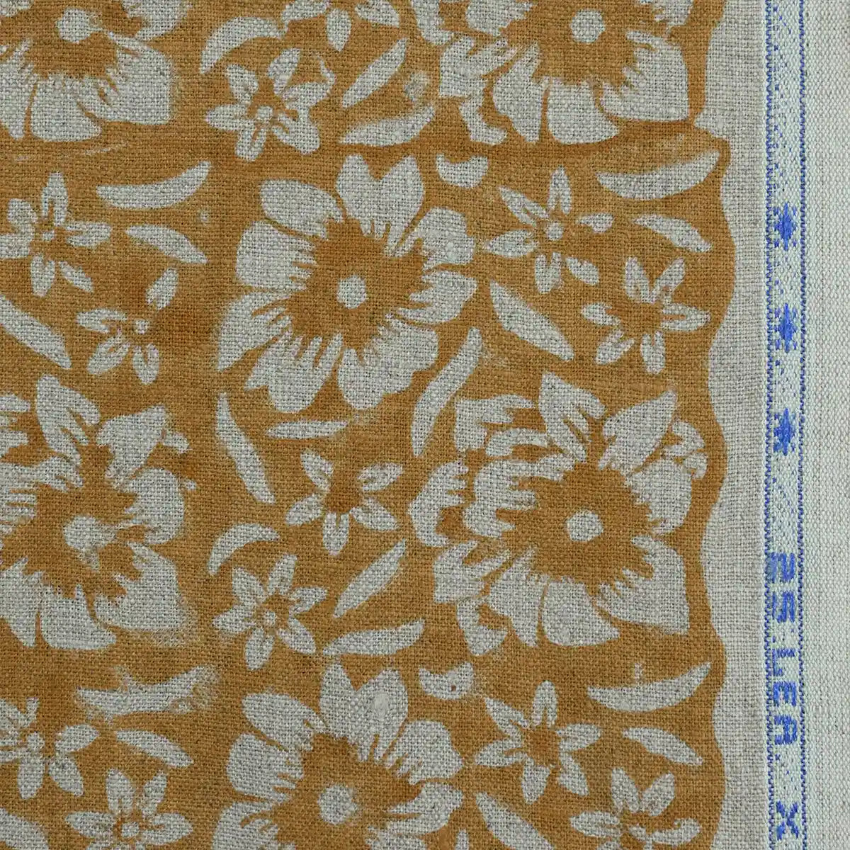 ZAFFRA Hand Block Print Designer Linen Fabric For Upholstery, Curtains