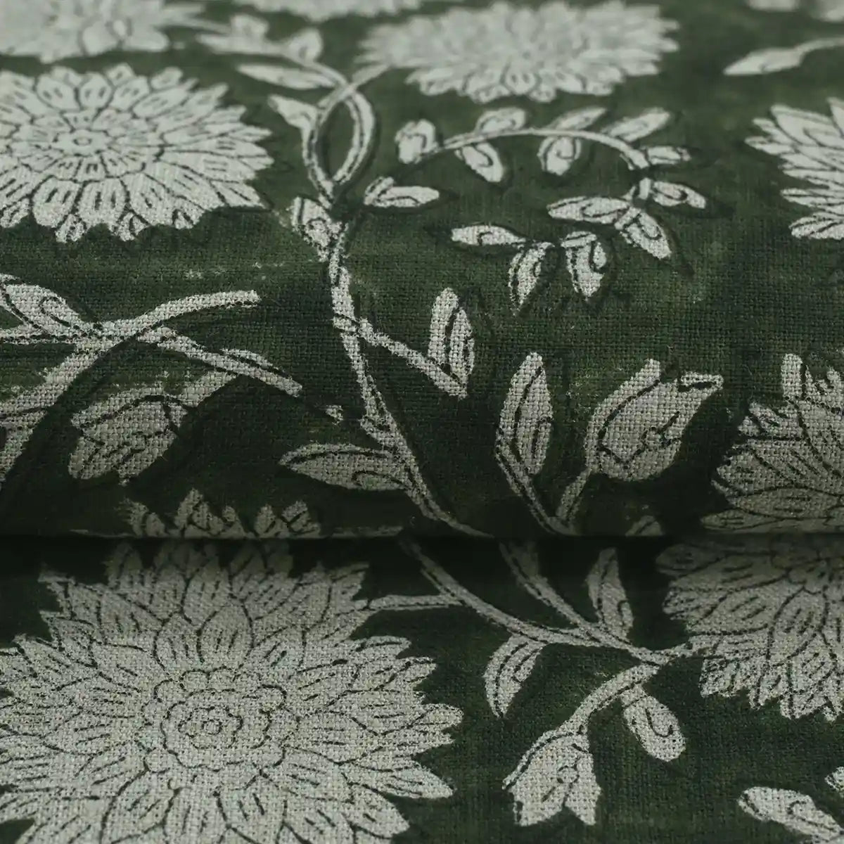 Howard Block Print Linen Fabric By Yard