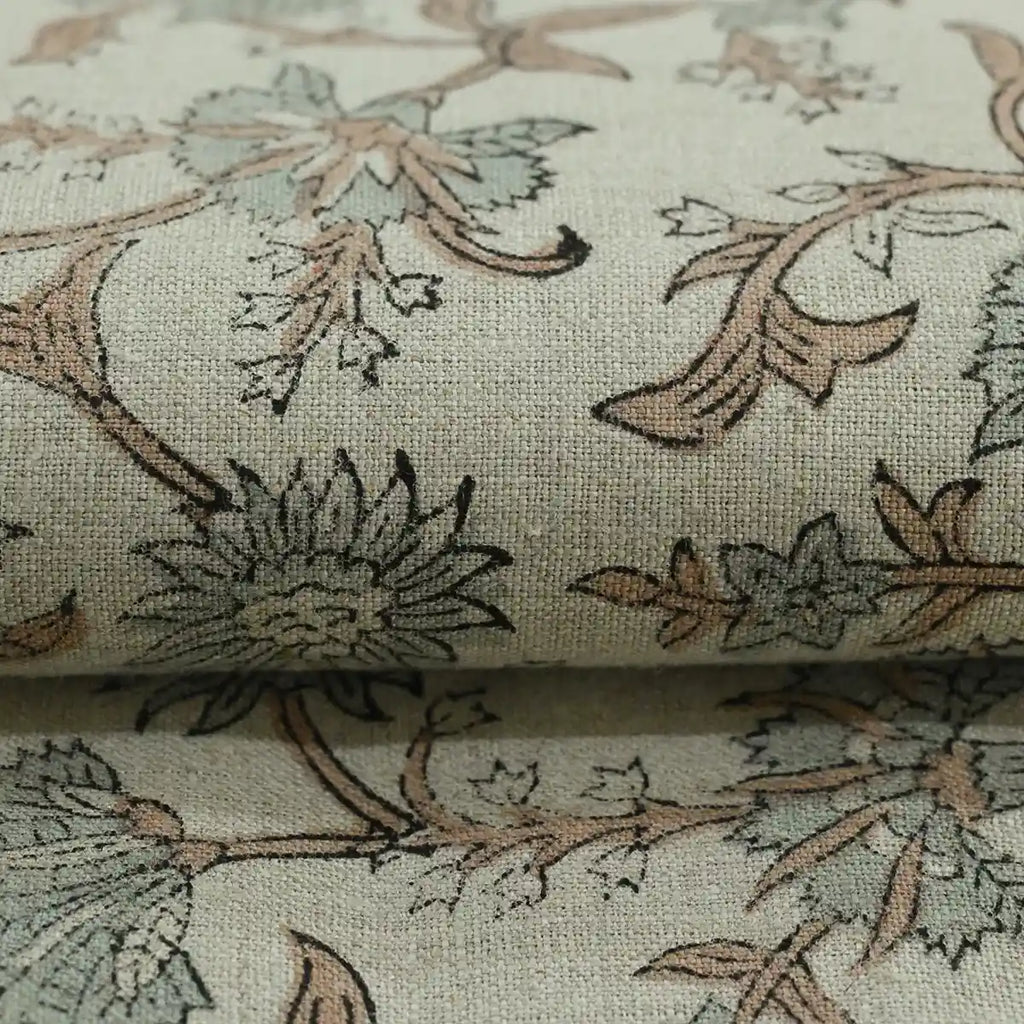 Cora Hand Block Printed Linen