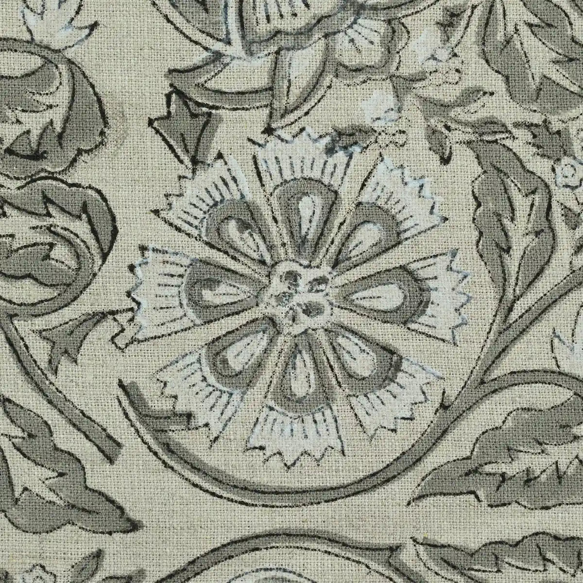 Agnes Hand Block Printed Lenin Upholstery Fabric
