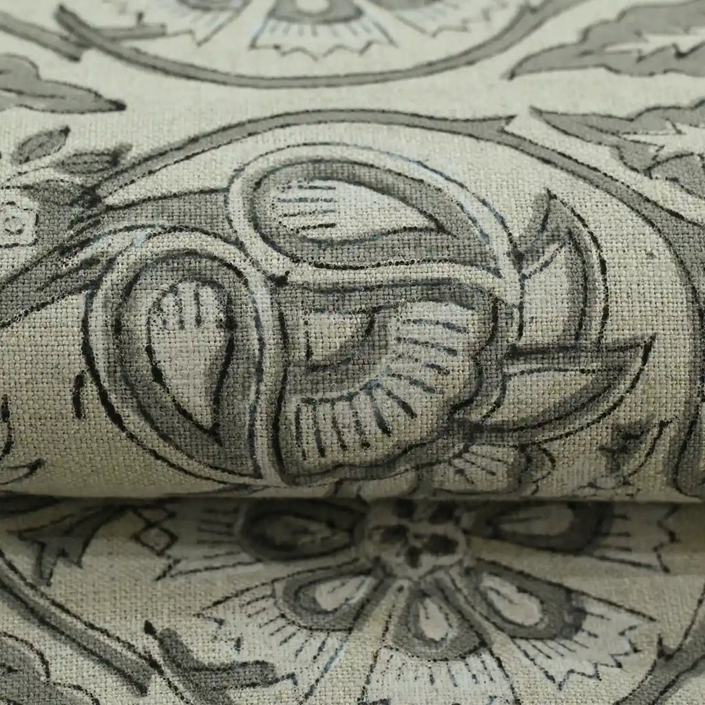 Agnes Hand Block Printed Lenin Upholstery Fabric