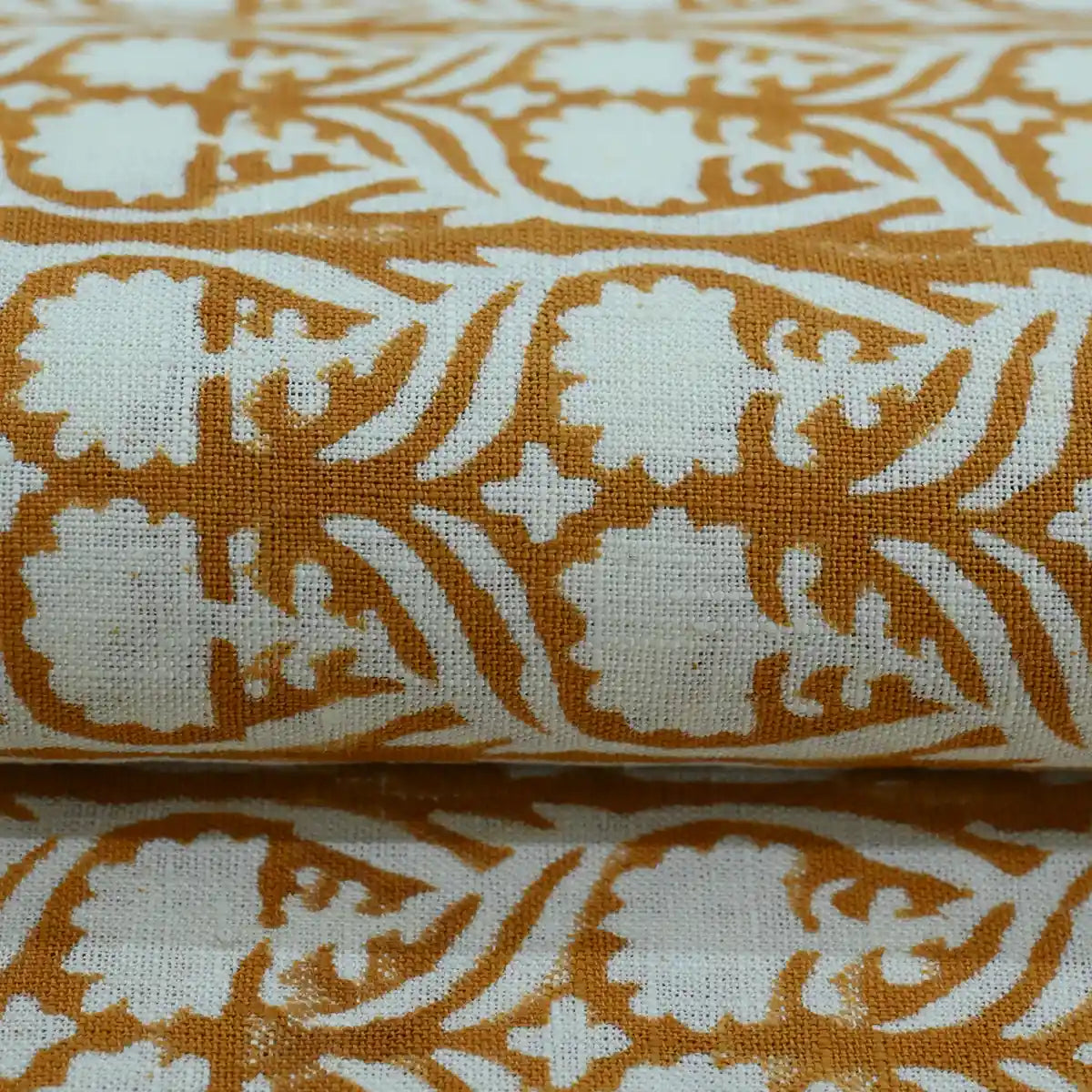 Henderson Floral Block Printed Linen Fabric