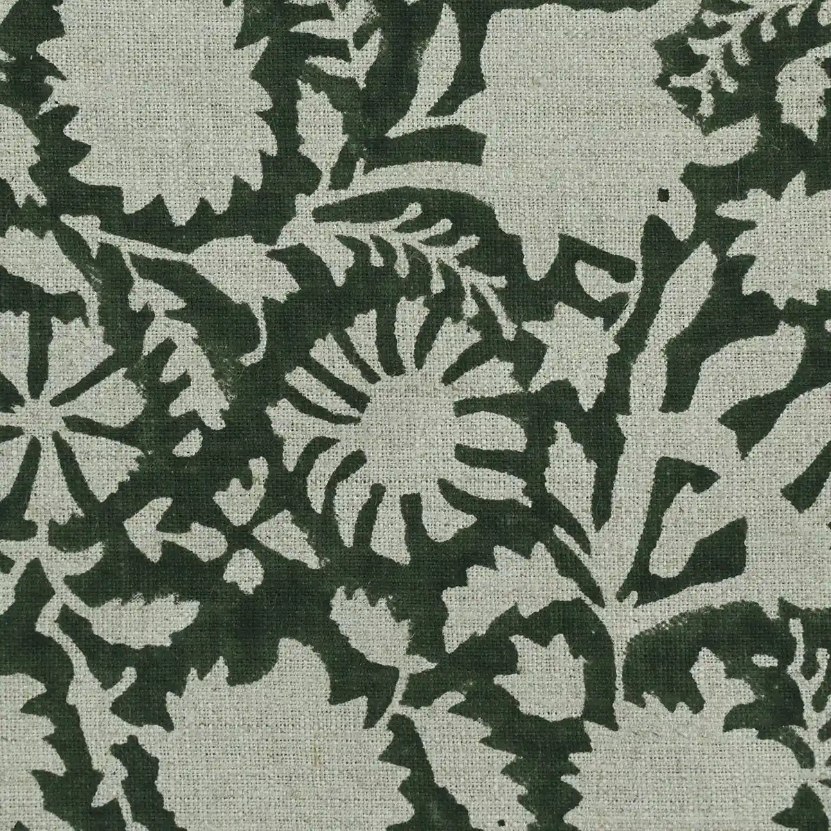 Bradley Hand Block Printed Linen Upholstery Fabric